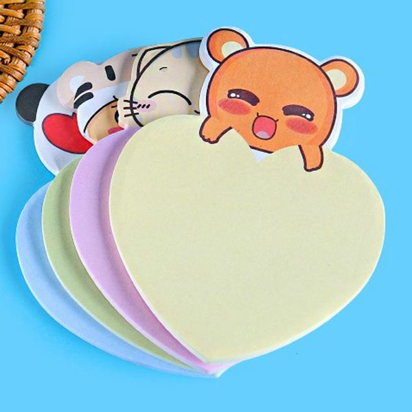 Objetos decorativos Figuras 20 PCs Adesivos fofos Kawaii Animal Sticky Notes Post Notepad Memorando Pads Stationery Office Supply Classificado 230204