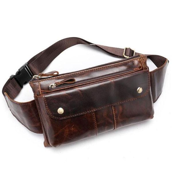 Marsupi Borsa da uomo Marsupio in vera pelle per borsa dell'anca Telefono Bum Belt Messenger Small Shoulder Sling Chest