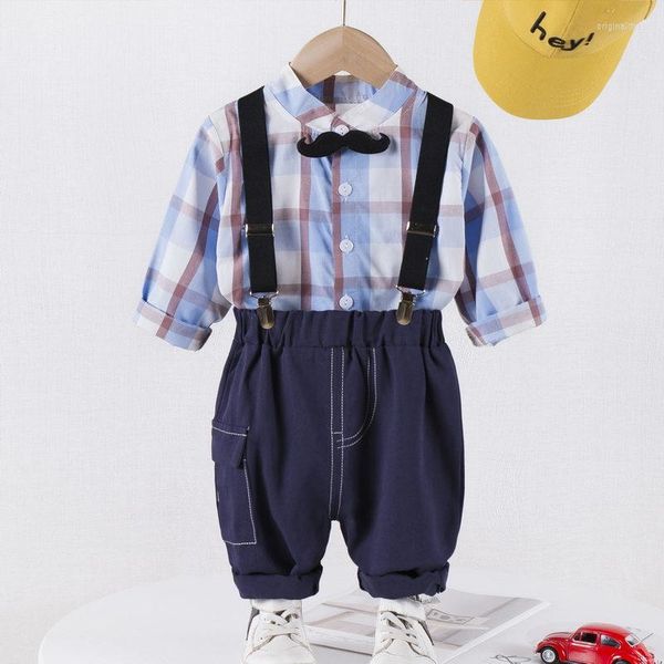 Kleidung Sets Frühling Herbst Säuglings Kleidung Anzüge Baby Mädchen Jungen Mode Blusen Overalls Trägerhose 2 Teile/satz Kind Kinder Kostüm