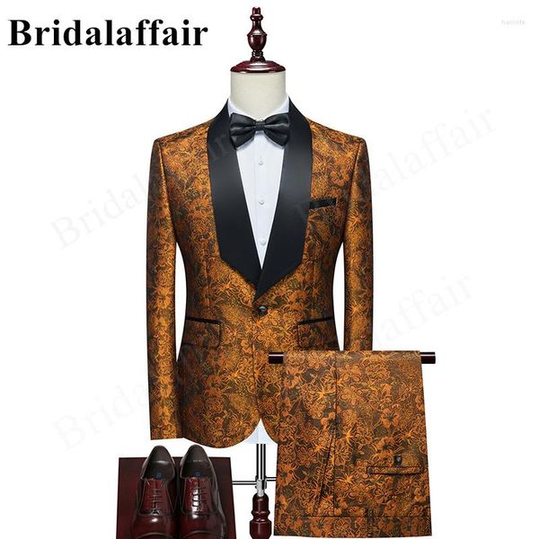 Herrenanzüge Bridalaffair 2023 Dirty Orange Anzug Business Casual Hochzeitskleidung für männlichen Mann Blazer Bräutigam tragen Smoking Tuxedo Slim Fit Kostüm