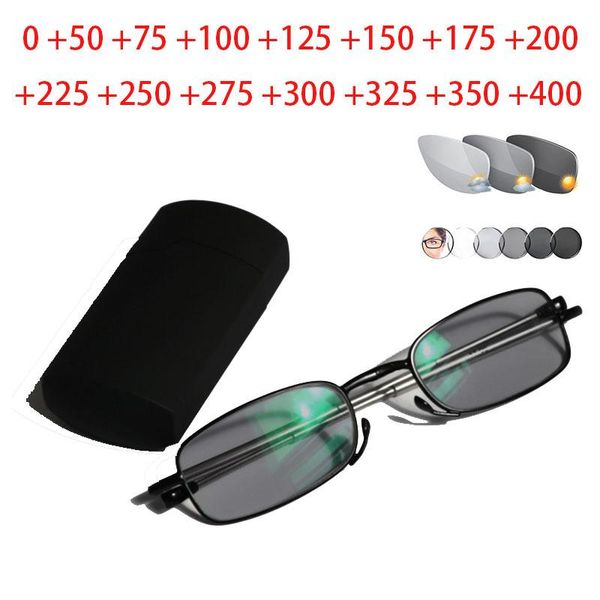 Sonnenbrille Mini Transition Sun Pochromic Lesebrille Qualität faltbar faltbar Lesebrille Damen Herren mit EtuiSunglasses