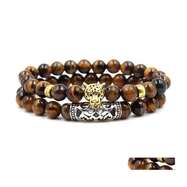 Bracelets de charme Bracelete de pedra do olho Tigre Owl Lion Lion Bracele Bracele Yydhome Drop Delivery J￳ias DH39Z