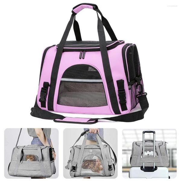 Coprisedili per auto per cani Trasportini morbidi Borsa per animali portatile Borsa per gatti rosa Borsa per animali domestici traspirante da viaggio in uscita con velluto di agnello