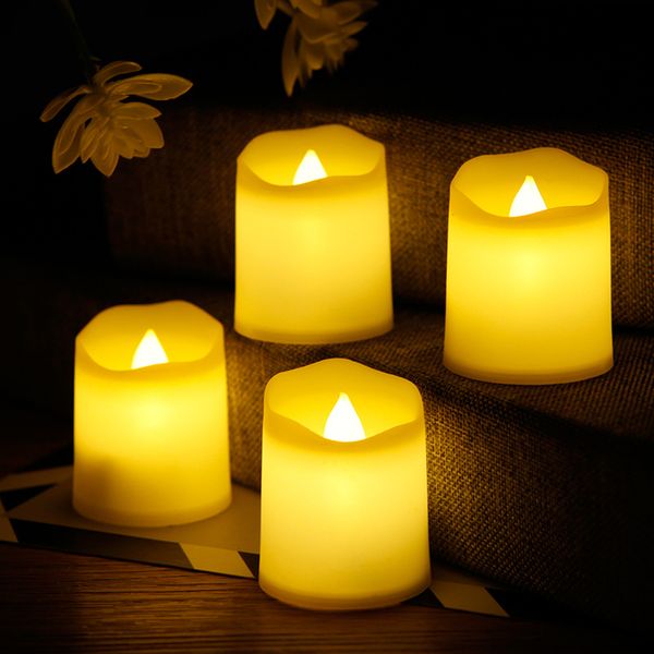 Forma de onda LED sem velas sem chamas L￢mpada de bateria para proposta de casamento rom￢ntico Luzes de decora￧￣o de casamento