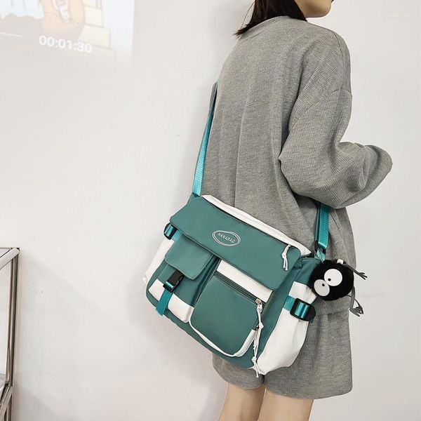 Akşam çantaları kadın erkek omuz crossbody çanta Japon büyük postacı çantalı öğrenci 2023 naylon messenger büyük kitap çantası kadın el çantası