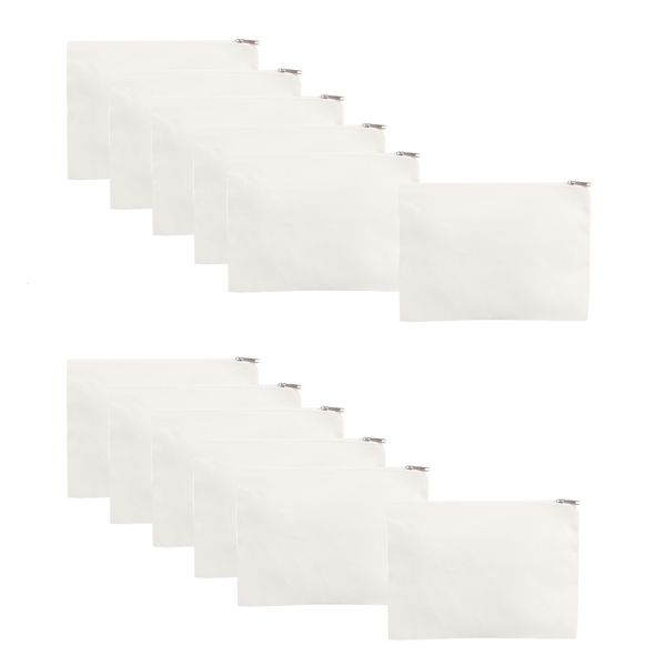 Casos de bolsas de cosméticos 12 packs Diy em branco 100%algodão cosmético Maquia