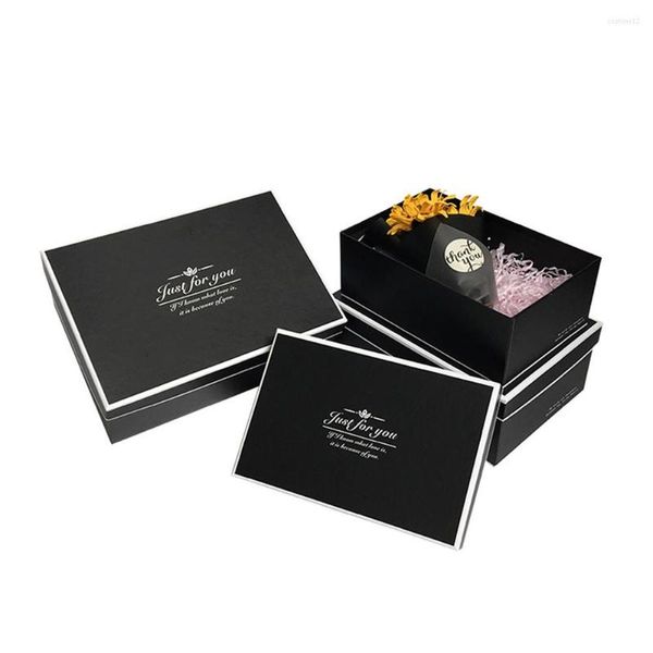 Geschenkpapier, 3 Stück/Set, rechteckig, S/W-Farbe, Flowrist-Verpackungsbox, Hochzeitsetui, Weihnachtsgeschenk-Packungshalter