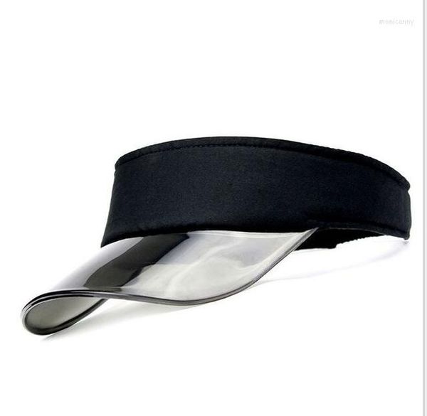 Chapéus largos de abrangência Verão Visor de plástico UV Sun Men Outdoor Clear Dealer Tennis Beach Hat Hat Caps Snapback Caps