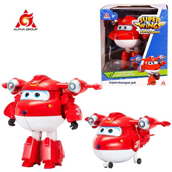 Figuras de brinquedo de ação Super asas 5 polegadas transformando Jett Dizzy Donnie deformação Robô de robô de robô Figuras de transformação Animação Kid Toys 230203