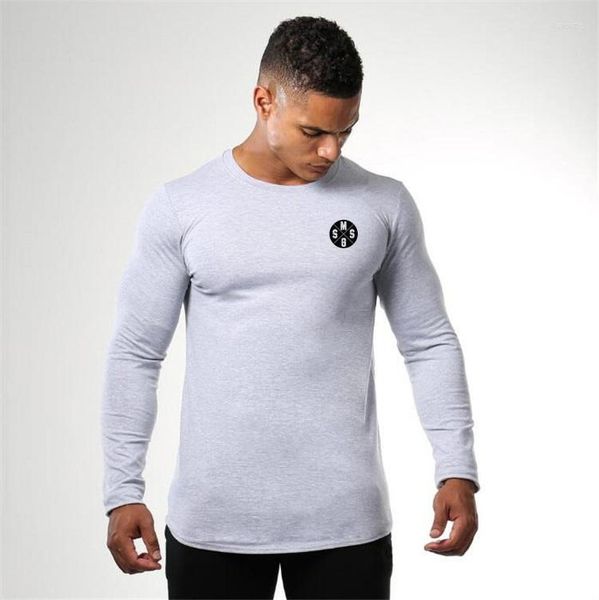 Herren-T-Shirts, Muscleguys Marke, Herren-Kompressions-Fitness-Langarm-Shirt für Männer, Bodybuilding, hautenge Thermo-Slim-Fit-Workout-Tops