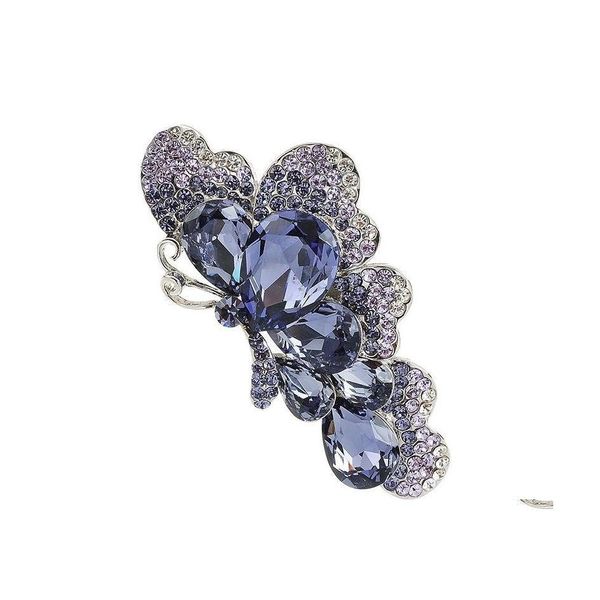 Fermagli per capelli Barrettes Coreano Strass Tornante Donne Farfalla Femminile Elegante Clip a becco d'anatra Artigli Hairgrip Moda Capelli Accessori Ot7Iw