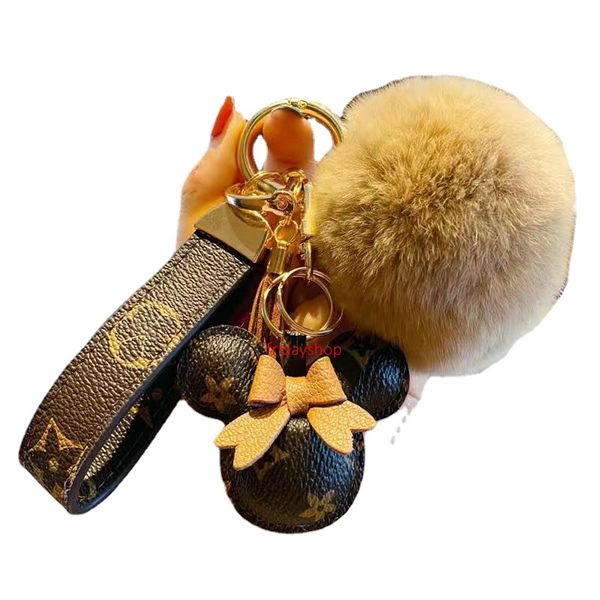 Fashion Mouse Diamond Design Car Keychain Favor Flower Bag Pendant Charm Jewelry Portachiavi Holder per uomo Portachiavi in pelle PU regalo