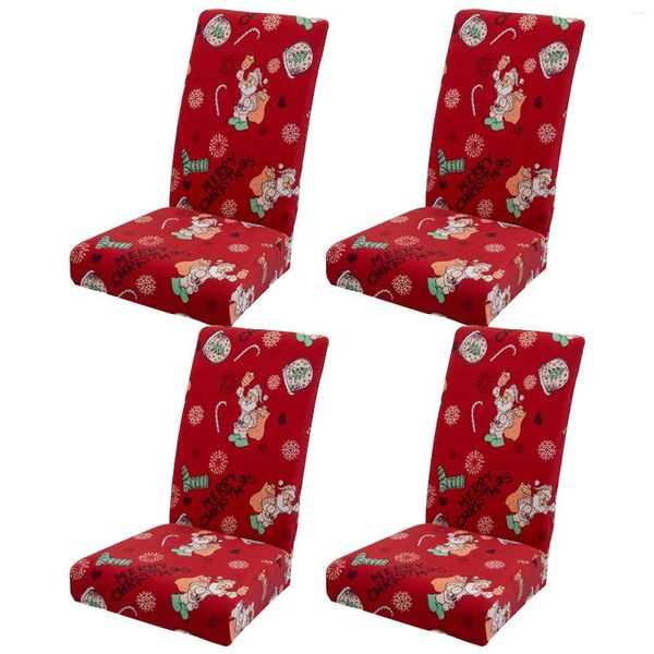 Capas de cadeira Conjunto de decoração de natal de 4 para sala de jantar cozinha viva as decorações da capa de fezes macias