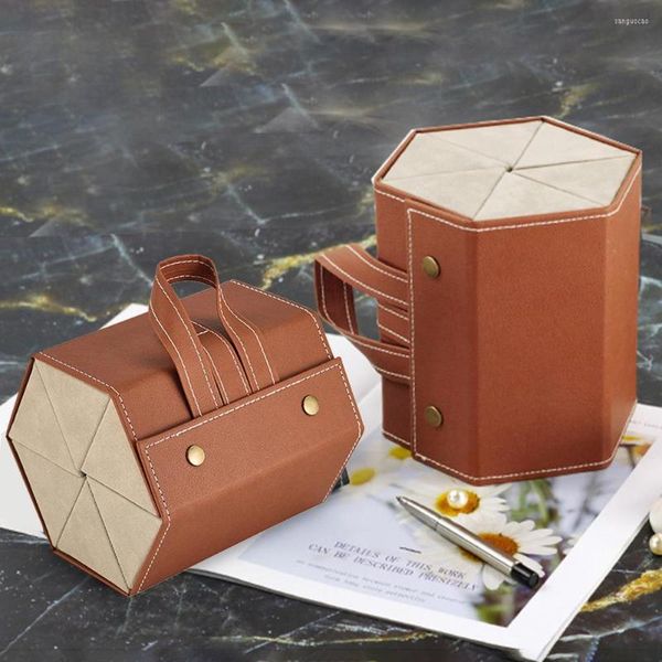 Scatole di immagazzinaggio Custodia per occhiali portatile Custodia per occhiali 2/3/4/5/6 Scatola di visualizzazione per occhiali multi-slot Occhiali da sole da viaggio Borsa in pelle PU