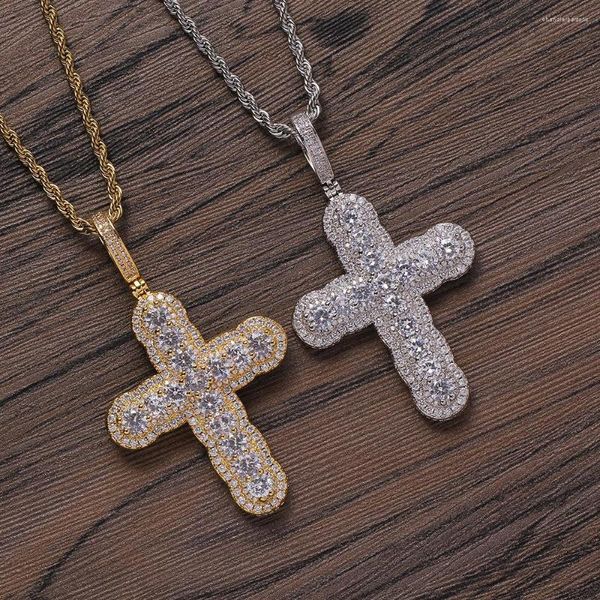 Pendentif Colliers Croix Pendentifs Collier Bijoux 18k Véritable Plaqué Or Acier Inoxydable Hommes Femmes Religieux