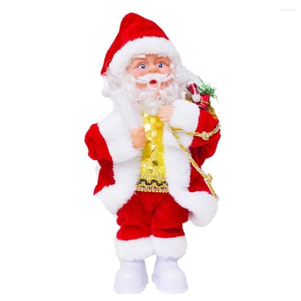 Decorazioni natalizie Giocattolo per bambola di Babbo Natale elettrico creativo Canto Danza Illuminazione Musicale per bambini Regalo di Natale