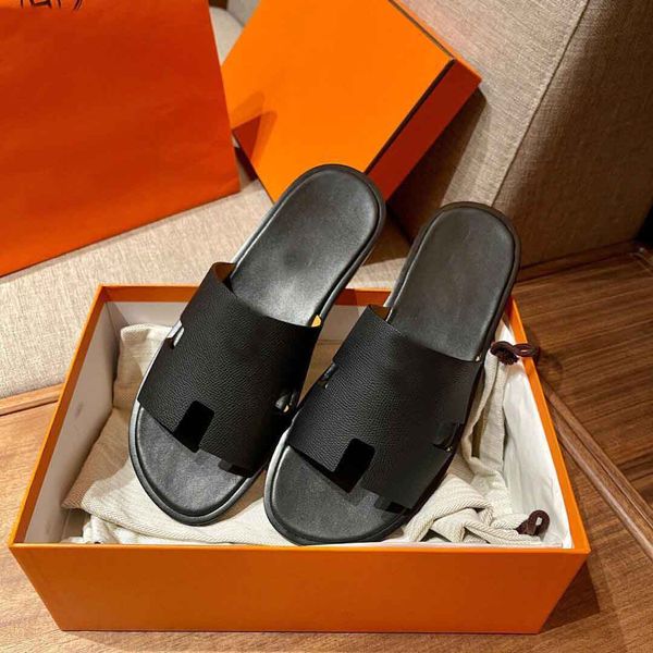 Designer de luxo verão Izmir Sandals Sapatos Slides de borracha Men Men Slip Leve on Shel Brown Black Womens Slippers Comfort Man Walking Boys Flip Flip 39-46