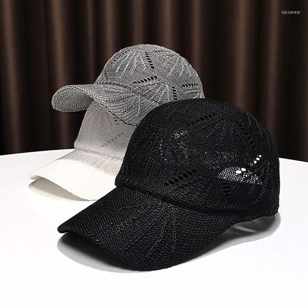 Berretti a sfera Berretto selvaggio nero Donna Primavera ed estate Mesh traspirante Sottile Baseball Street Trend Fashion Cappello da sole elegante di mezza età