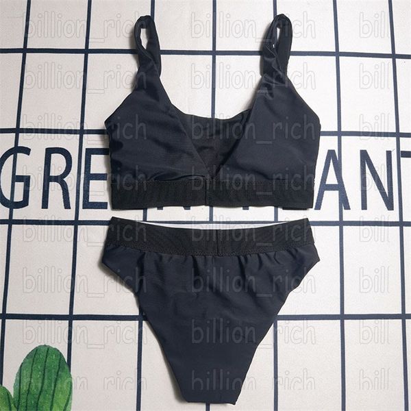 Costumi da bagno bikini da donna di lusso Designer Reggiseni da spiaggia Slip Set Reggiseno sportivo nero Mutandine Costume da bagno sexy senza schienale diviso296P