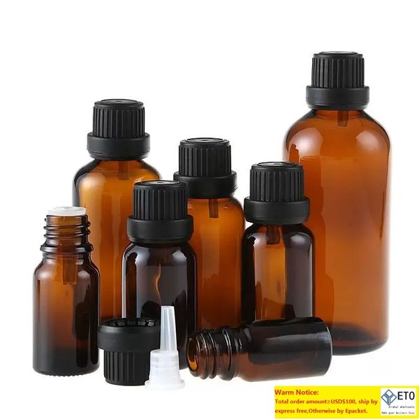 12 pezzi 5 ml 10 ml 15 ml 20 ml 30 ml bottiglie di olio essenziale di vetro ambrato fiale contagocce con tappo orifizio per campioni di profumo di aromaterapia