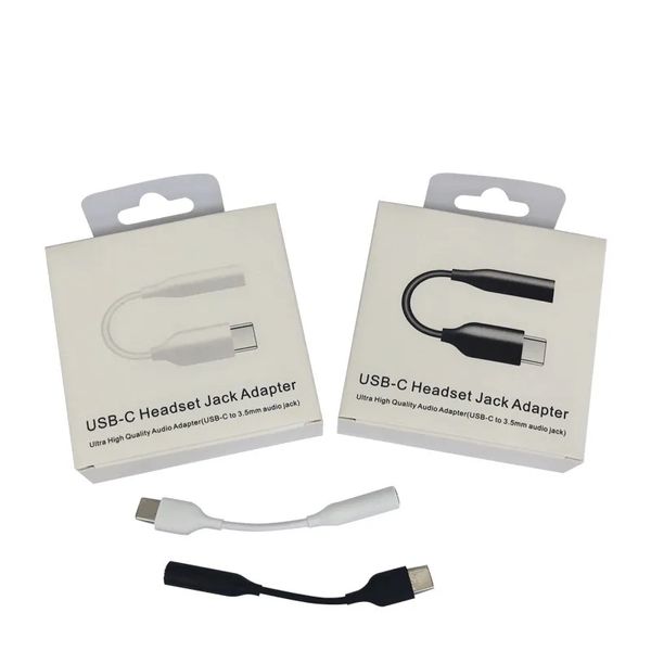 Type-C Erkek-3.5mm Kulaklık Kablo Adaptörü USB C Erkek Adaptörler Aux Samsung için Audio Dişi Jack Note 10 20 Plus Perakende Paketi