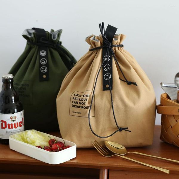 Сумки для хранения Bento мешок изолированные регулируемые дизайн шнурки широкая открывающаяся сумка для школьного обеда ужин кухонные аксессуары кухня