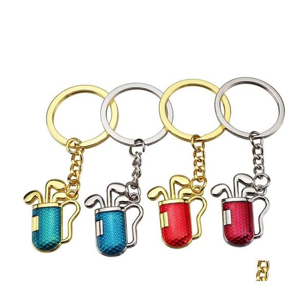 Principais an￩is Creative Golf Tubo Pingente de Keychain Syation Symation Golfs Club Ring Ring Ring Drop Delivery Jeia OTC7O