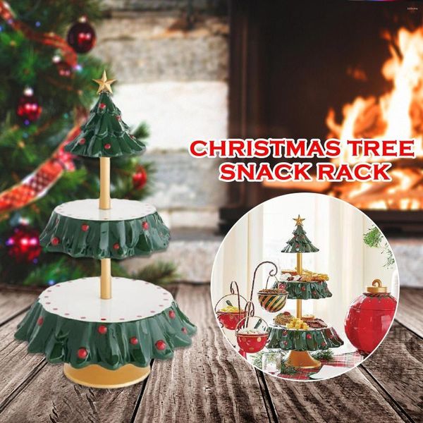 Пластины Merry Christmas Decorations Dessert Stable Snack Stand Series Series Festival Tree Candy Coremar