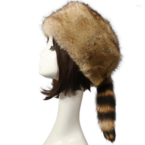 Radfahren Caps Mode winddicht Kunstpelz Kosaken Stil russische Frauen Winter Ski Earflap Hut