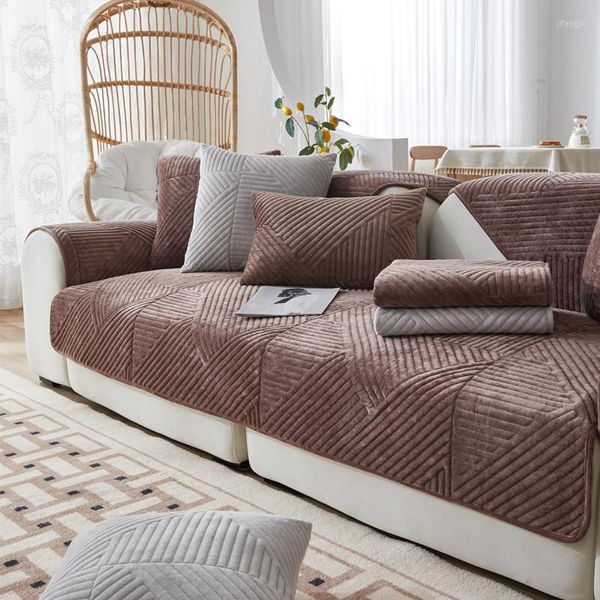 Sandalye, kalınlaşan peluş kanepe kapak geometrik çizgiler havlu kayma önleyici kombinasyon anti-kayma kanepe yastık slipcover oturma odası koruması