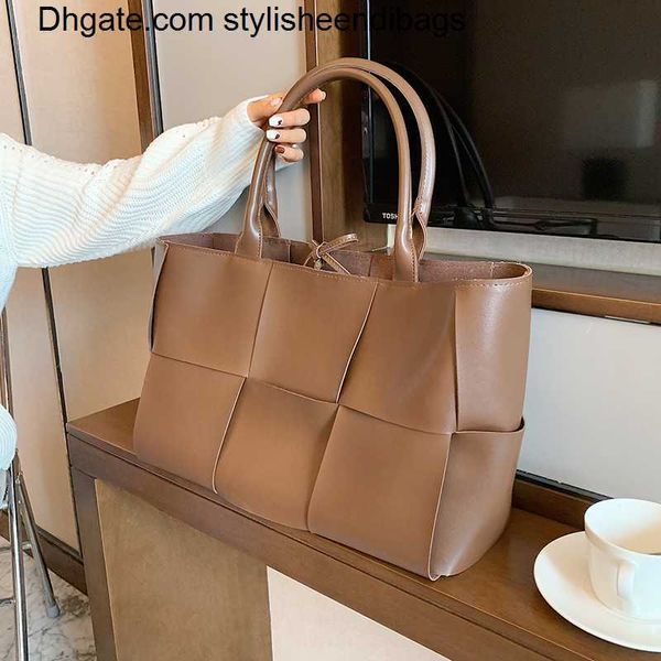 Totes Luxury Designer Handbag Women's Casual Weave Tote Bag Fashion New High Quality Female PU Leather Shoulder Bags Large Capacity 0205/23