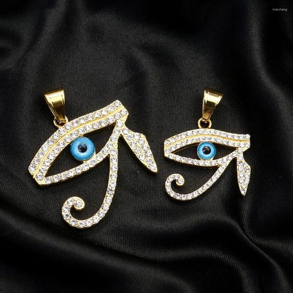 Colares de pingentes Turquia olho azul sortudo de horus shinestones cz colar egito amuleto providence jóias 316 encantos de aço inoxidável