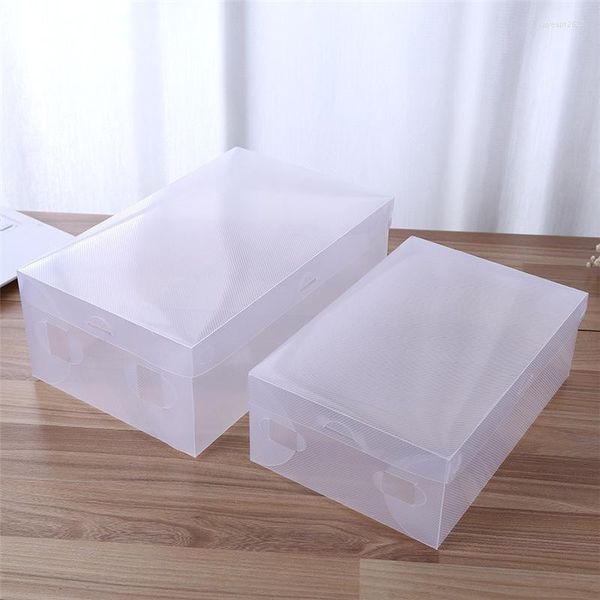 Caixas de armazenamento 6pcs Caixa de sapato transparente Clear plástico sapatos dobráveis ​​Caixa de caixa de sapatos Organizador boxe