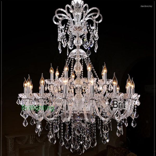 Chandeliers clássicos Crystal Murano veneziano Candelador de lustres de várias camadas Império grande Luxury Luxury