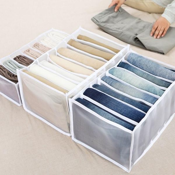 Caixas de armazenamento Jeans Compartamento Caixa de Jeans Caixa de Armário Dobrável Cloodrobe Draws Socks Separação Organizer calças