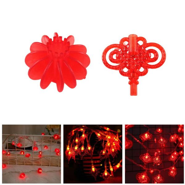 Decorazione per feste 20 LED Anno cinese Lanterna con nodo rosso Luce a corda Luci per festival di primavera Banchetto di nozze