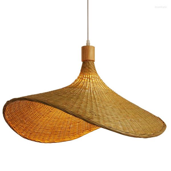 Подвесные лампы Юго -Восточная Азия бамбуковые ткацкие плавники