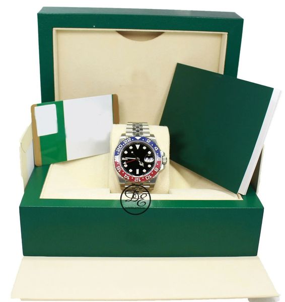 С оригинальной коробкой мужские часы движение часов роскошь 116719 автоматические часы керамическое кольцо размер 40 мм двойной часовой пояс сапфировое стекло водонепроницаемый светящийся циферблат 2023