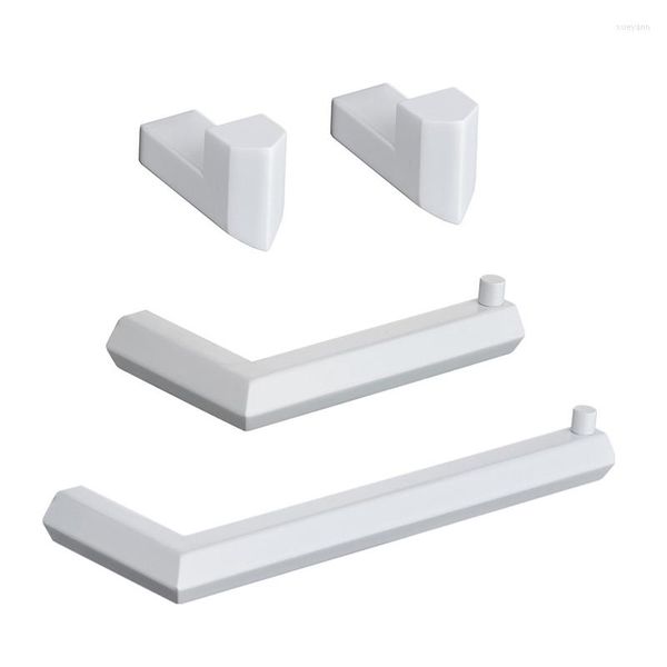 Conjunto de acessórios de banho 304 Aço inoxidável montagem de parede Toalha Rack Branheiro de hardware de hardware de barra de papel 2-PCS Acessórios de gancho de túnica