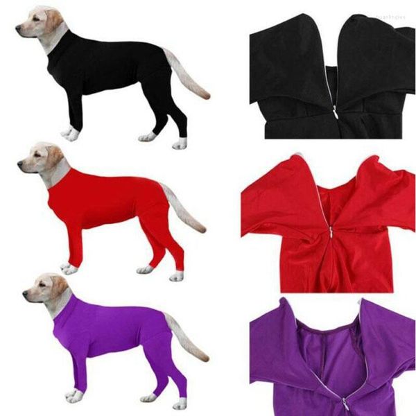 Собачья одежда высокая эластичная сплошная пижама Комбинерный комбинерный подводной комбинезон для маленьких средних больших собак хаски пижам