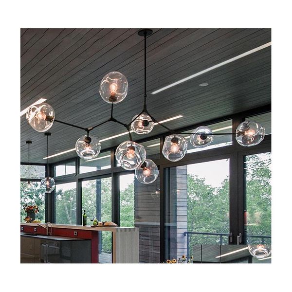 L￢mpadas pendentes Nordic Modern Chandelier Industrial LED LUDER LIGHTING TECELOￇￃO PARA LIVRA DA CONUERAￇￃO DO ROUTO DO REDO DA LUￇￃO DO DHBUU