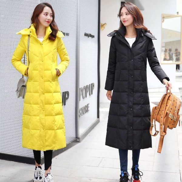 Women Down Parkas Winter 2023 Produto autêntico, além de jaqueta longa super e espessada sobre casaco de tamanho extra para o joelho para mulheres1