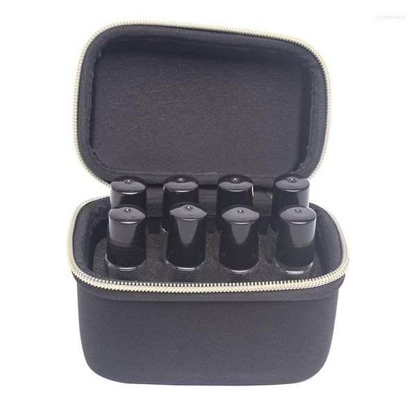 Borse portaoggetti 8 bottiglie 10-15 ml Custodia per olio essenziale Design con cerniera Organizer da viaggio portatile da appendere