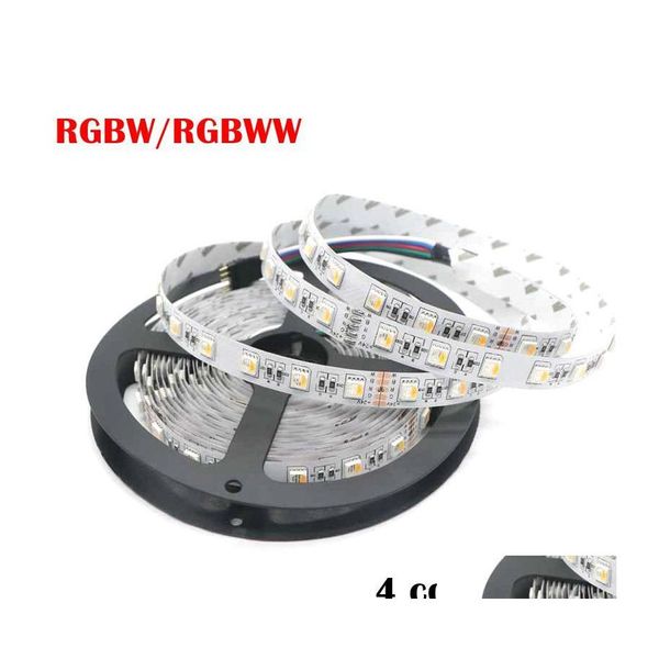 Strisce a LED RGBW Strip 5050 SMD DC12V 24 V Luce flessibile 4 colori in 1 chip 60 LED/M Luci di consegna a goccia non resistente all'acqua/lotto Lighti Dhdlj