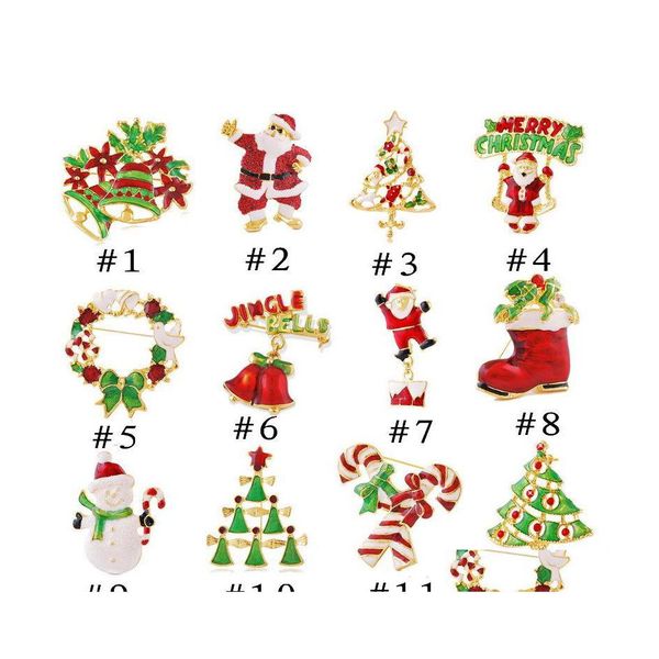 Pinos broches esmalte desenho animado de natal broche pinos ￡rvore Papai Noel Snowman snow bota bota guarland will e areny 312c3 entrega dhc3x