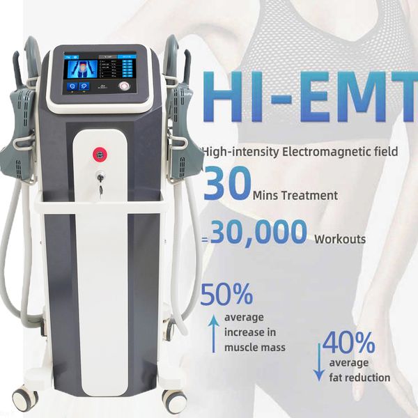 Slim Beauty Emslim-Maschine Preis Ems elektrische Muskelstimulation Hiemt Fettschmelzende Tesla-Muskelstimulationsmaschinen 4 Griffe