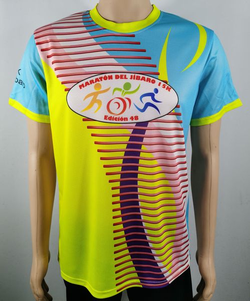Maßgeschneiderte Allover-Print-T-Shirts, 3D-Dry-Fit-Top-T-Shirts aus 100 % Polyester-Mesh-Material, Outdoor-Training, Lauf-Marathon-T-Shirts mit Logo-Designdruck der eigenen Marke
