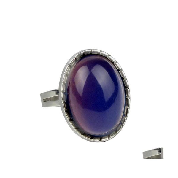 Ringas de banda vintage retro cor de cor de humor anel oval emo￧￣o sentindo controle de temperatura mut￡vel para mulheres k5530 649 Q2 Drop deli dhtjl