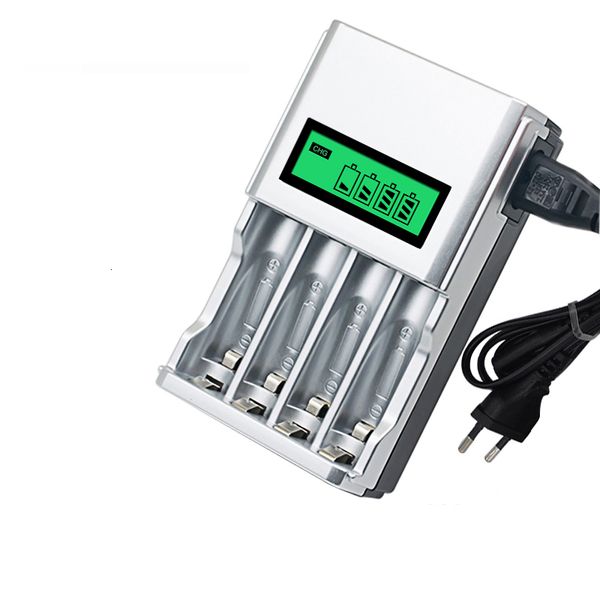 Handy-Ladegeräte 8175 Akku-Ladegerät mit 4 Steckplätzen, intelligenter intelligenter Akku, EU-Ladegerät für AA, AAA, NiCd, NiMh, wiederaufladbare Batterien, LCD-Display 230206