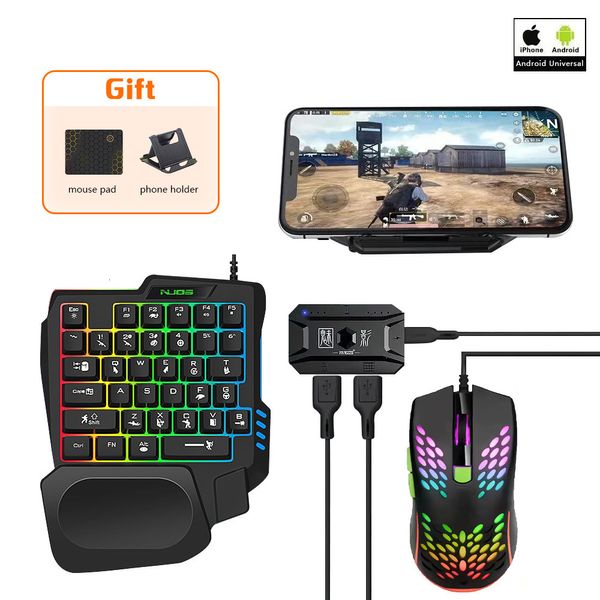 Keyboard -Maus -Combos 5 in 1 Gamepad -Tastatur für mobile Spielmaus- und Tastatur -Set -Kit M1 Bluetooth Controller für Telefon Tablet PUBG Android 230206